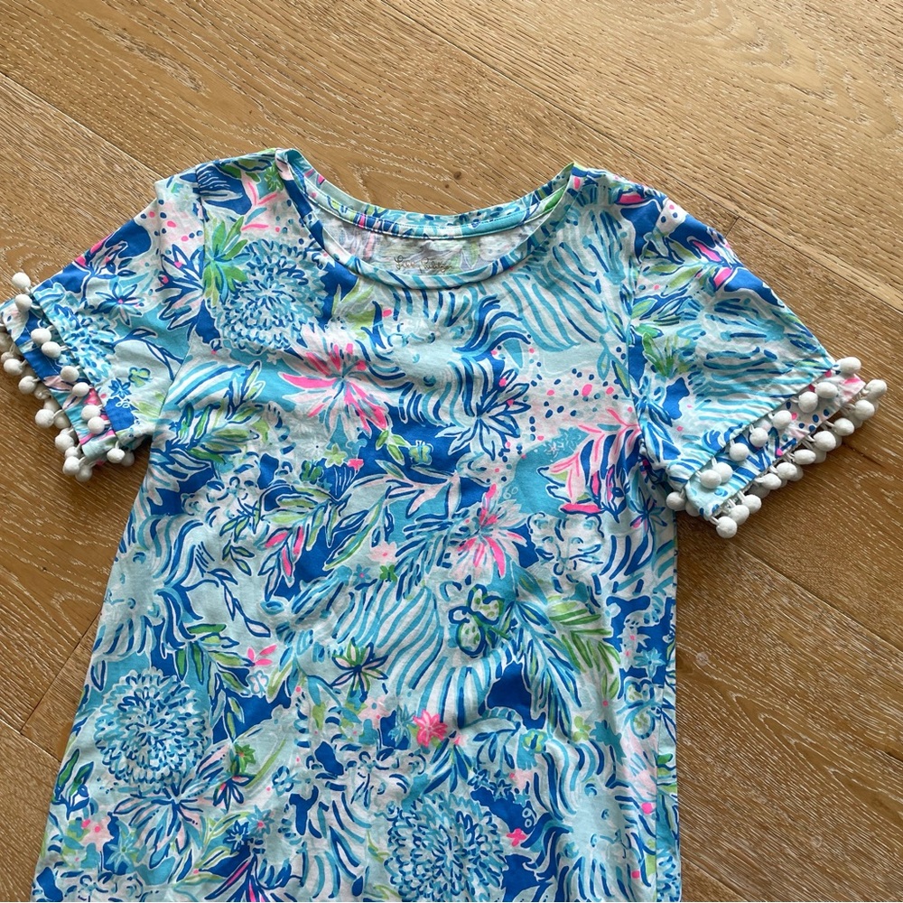 VGUC Lilly Pulitzer Pom Pom sleeve tshirt dress